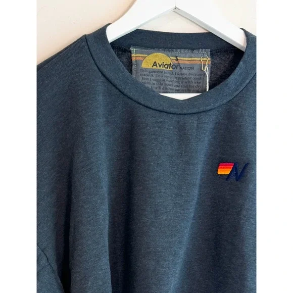 Aviator nation rugby stitch cropped sweatshirt, Size S, Excellent condition - Picture 9 of 10